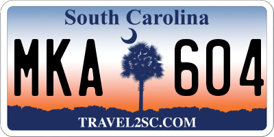SC license plate MKA604