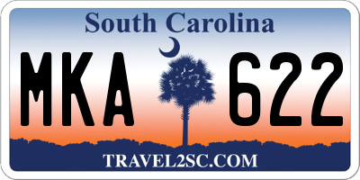 SC license plate MKA622