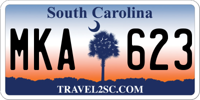 SC license plate MKA623