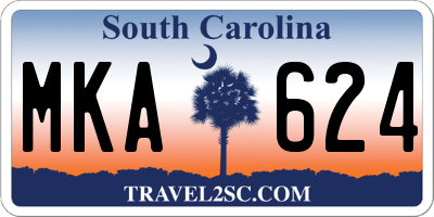 SC license plate MKA624
