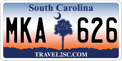 SC license plate MKA626
