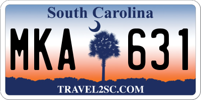 SC license plate MKA631