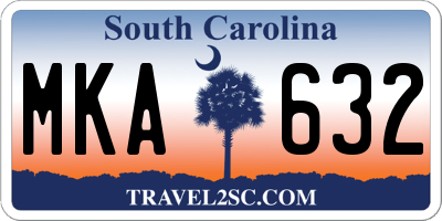 SC license plate MKA632