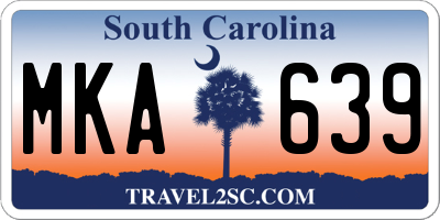 SC license plate MKA639