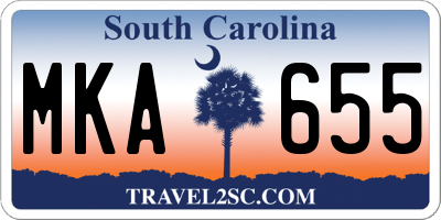 SC license plate MKA655