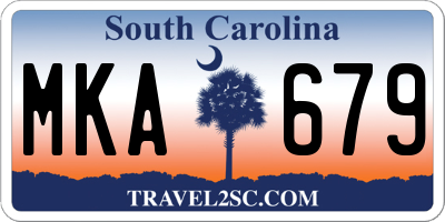 SC license plate MKA679