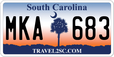 SC license plate MKA683