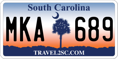 SC license plate MKA689
