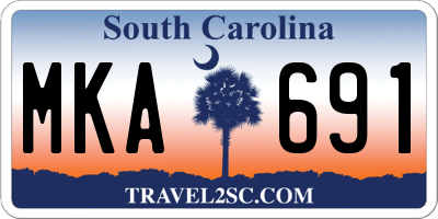 SC license plate MKA691