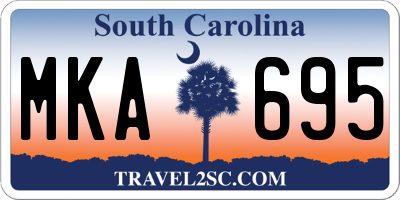 SC license plate MKA695