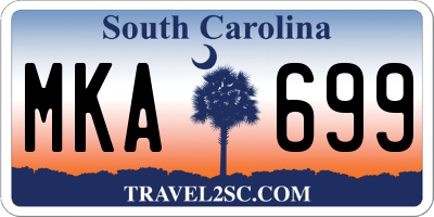 SC license plate MKA699