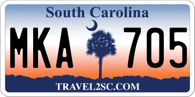 SC license plate MKA705
