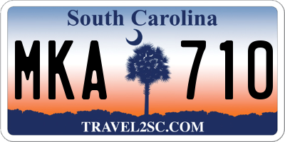 SC license plate MKA710