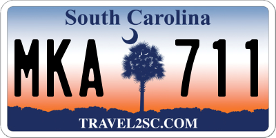 SC license plate MKA711