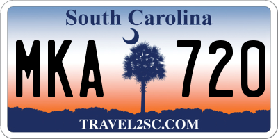 SC license plate MKA720