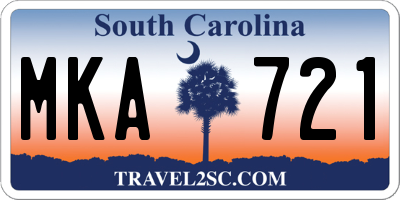 SC license plate MKA721