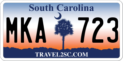 SC license plate MKA723