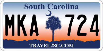 SC license plate MKA724