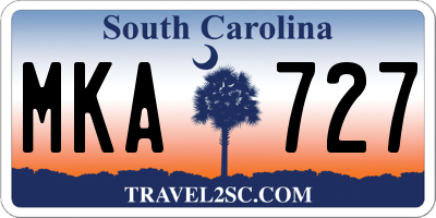 SC license plate MKA727