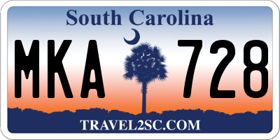 SC license plate MKA728