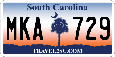 SC license plate MKA729