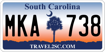 SC license plate MKA738