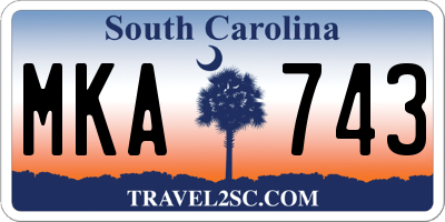 SC license plate MKA743
