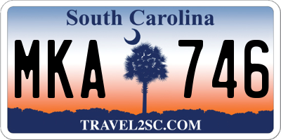 SC license plate MKA746
