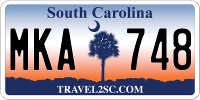 SC license plate MKA748