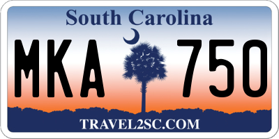 SC license plate MKA750