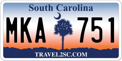 SC license plate MKA751
