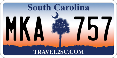 SC license plate MKA757