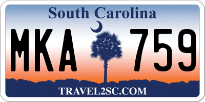 SC license plate MKA759
