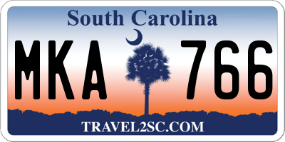 SC license plate MKA766
