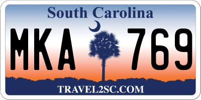 SC license plate MKA769