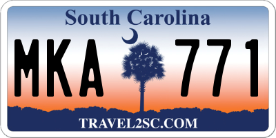 SC license plate MKA771