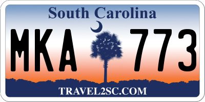 SC license plate MKA773