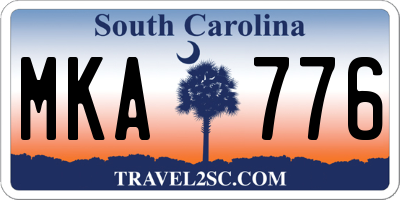 SC license plate MKA776