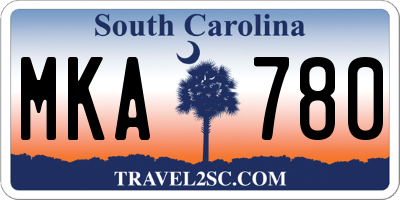 SC license plate MKA780