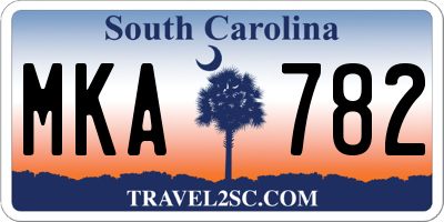 SC license plate MKA782