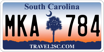 SC license plate MKA784