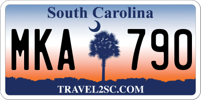 SC license plate MKA790