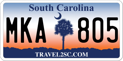 SC license plate MKA805