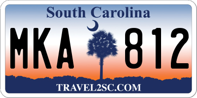 SC license plate MKA812