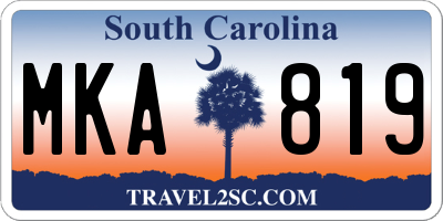 SC license plate MKA819