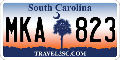 SC license plate MKA823
