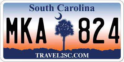 SC license plate MKA824