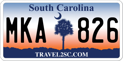 SC license plate MKA826