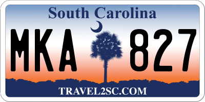 SC license plate MKA827