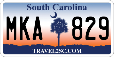 SC license plate MKA829